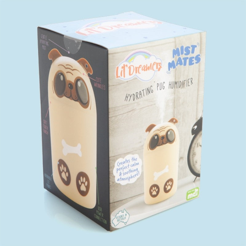 Adorable Pug Humidifier with 3D Ears and Mist Settings