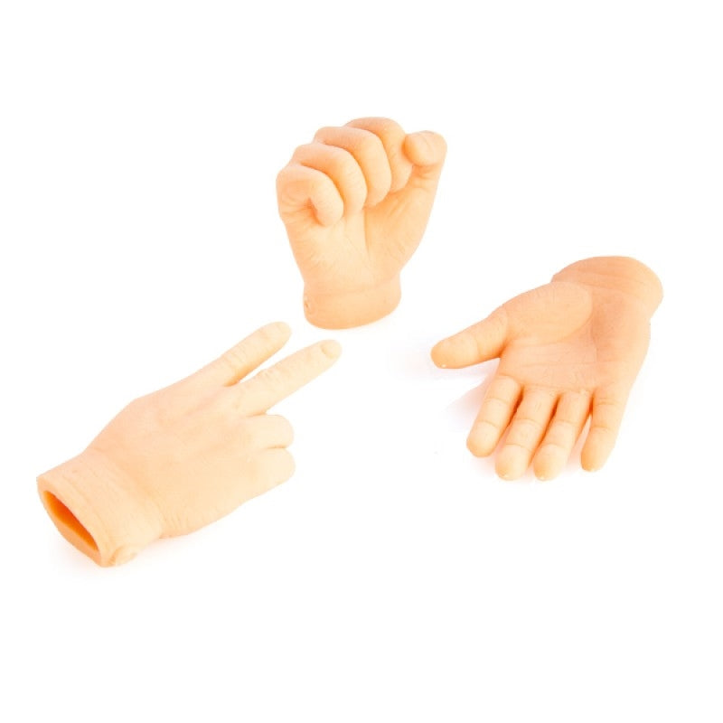 Randomly Selected Mini Silicone Finger Puppets - Rock, Paper, Scissors