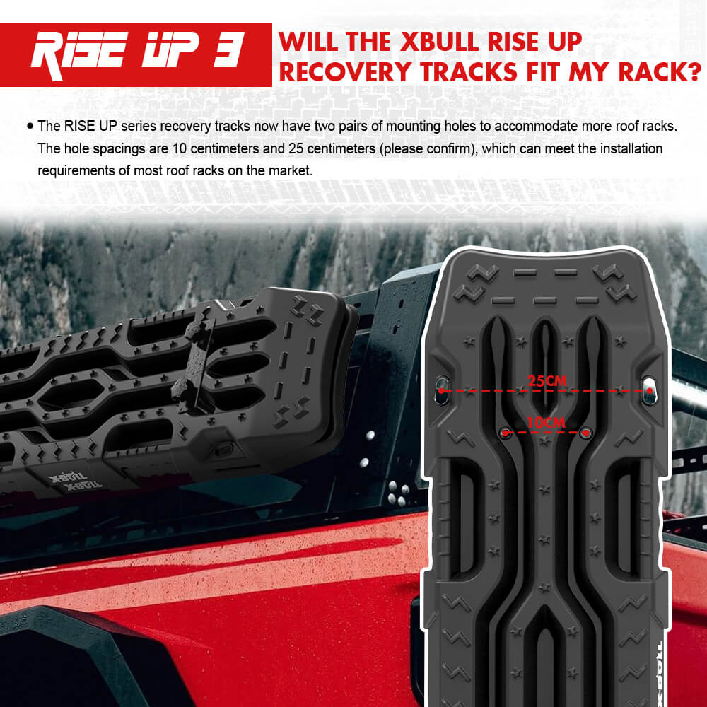 XBULL Rise Up Series 4X4 Recovery Tracks - 2PCS, 12T Capacity for Sand, Snow, and Mud with Mounting Accessories