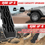 XBULL Rise Up Series 4X4 Recovery Tracks - 2PCS, 12T Capacity for Sand, Snow, and Mud with Mounting Accessories