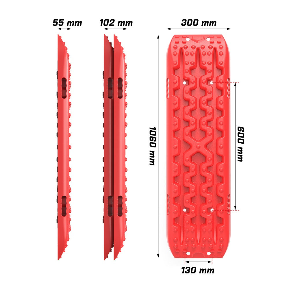 X-BULL Recovery tracks Boards 10T 2 Pairs Sand Mud Snow With Mounting Bolts pins Red