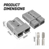 10-Pack 50A Anderson Style Plug Connectors for 12-24V DC Power Tools, 6AWG, Weather-Resistant with Silver-Plated Terminals