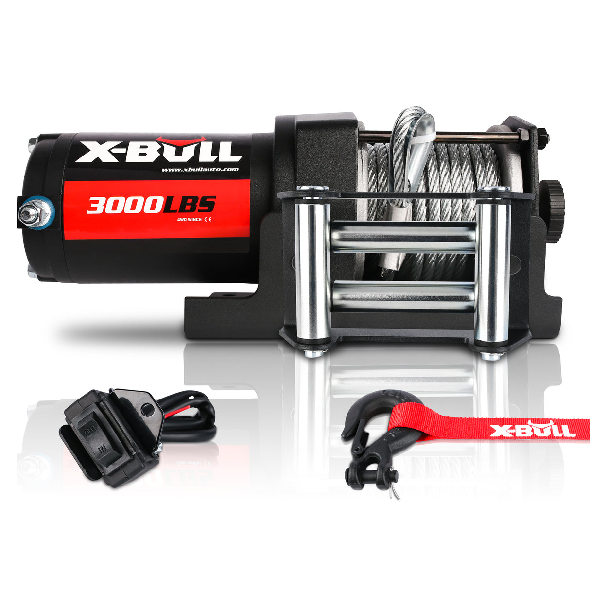 X-BULL 3000lbs 12V Electric Winch with Steel Cable for ATV, Boat, and 4WD Trailers - 10 Pack