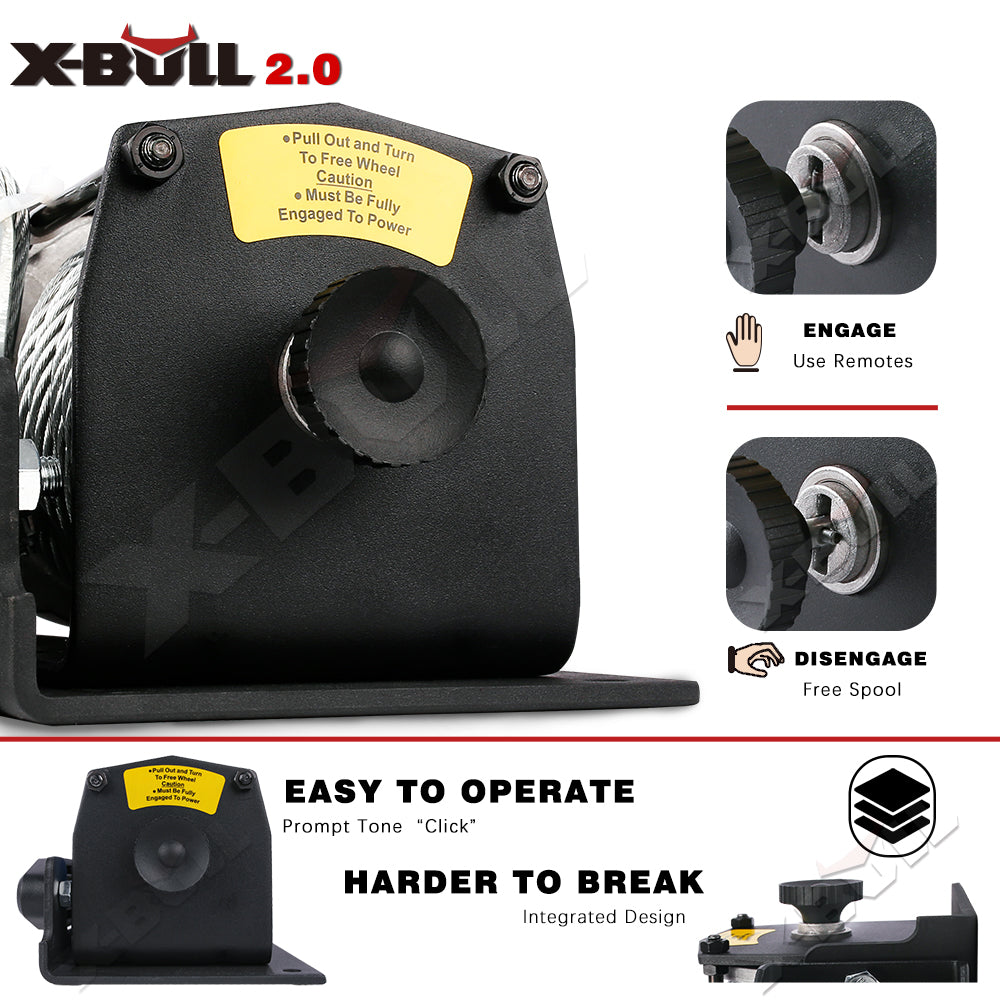 X-BULL 3000LBS Heavy-Duty Electric Winch with Steel Wire Cable for Boats, ATVs, and Trailers - Set of 4 Units