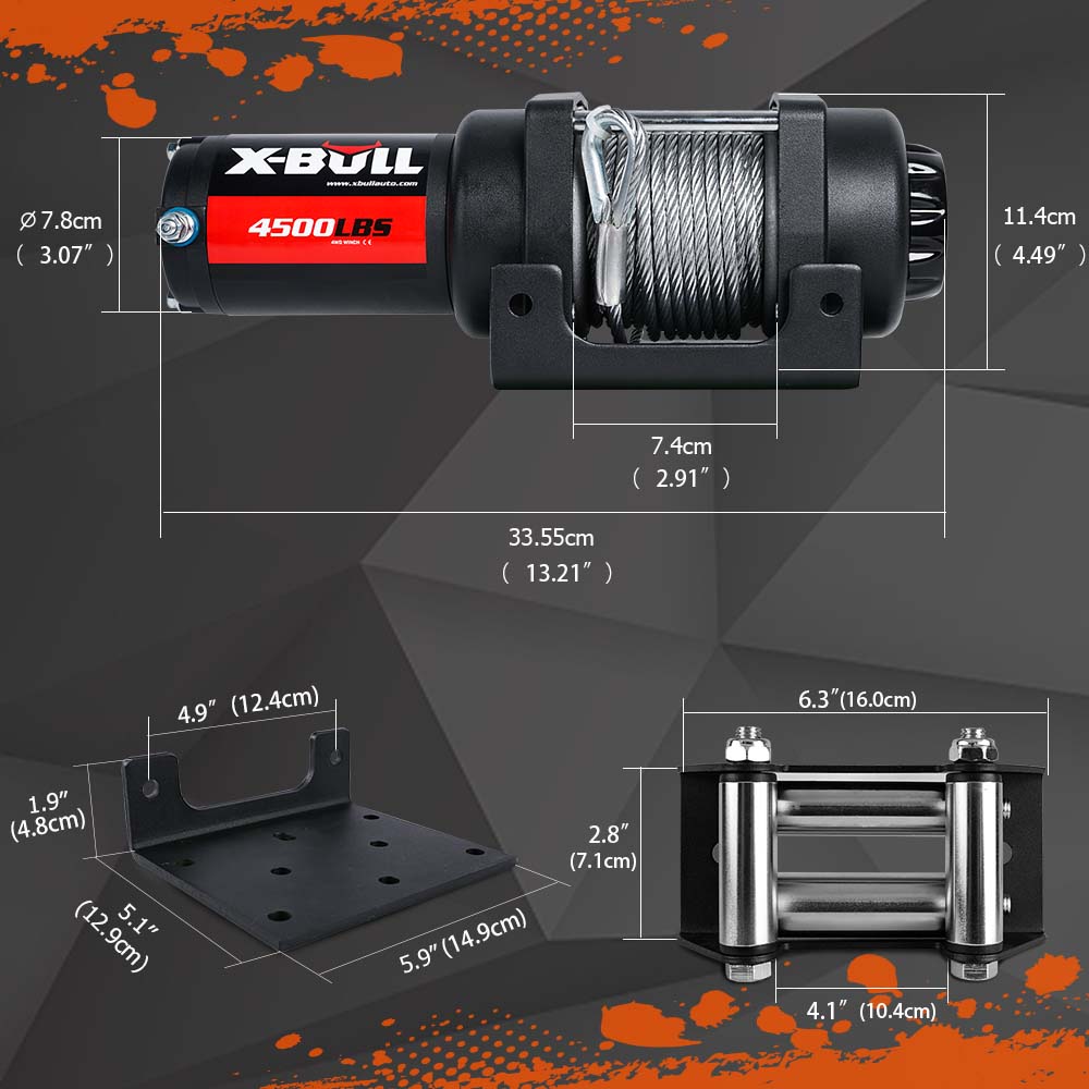 X-BULL 4500lbs Dual 12V Electric Winch with Steel Cable for Boat, ATV, UTV, and Trailer