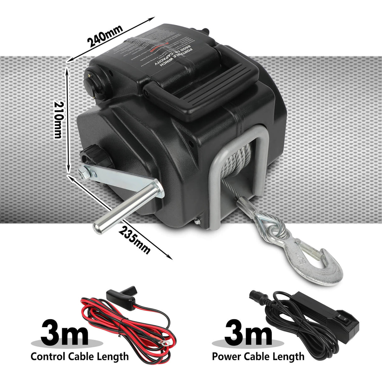 High-Performance 12V 6500LBS Electric Boat Winch with Remote Control and Steel Cable