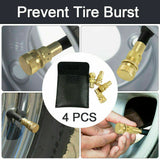 Automatic 4WD Tire Pressure Deflators with Brass Valve Cores - Set of 4