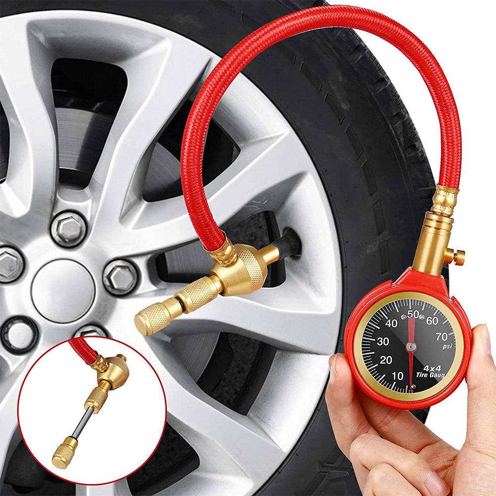 Automatic 4WD Tire Pressure Deflators with Brass Valve Cores - Set of 4