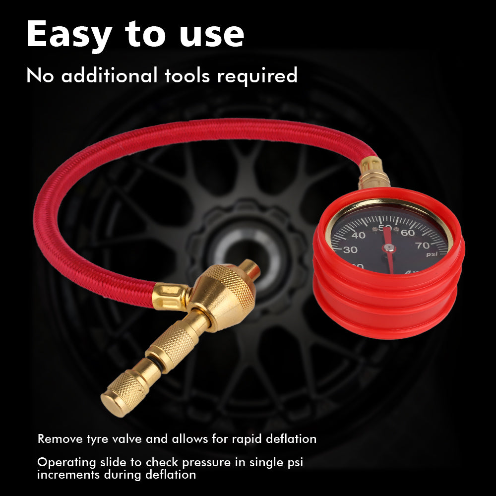 Automatic 4WD Tire Pressure Deflators with Brass Valve Cores - Set of 4