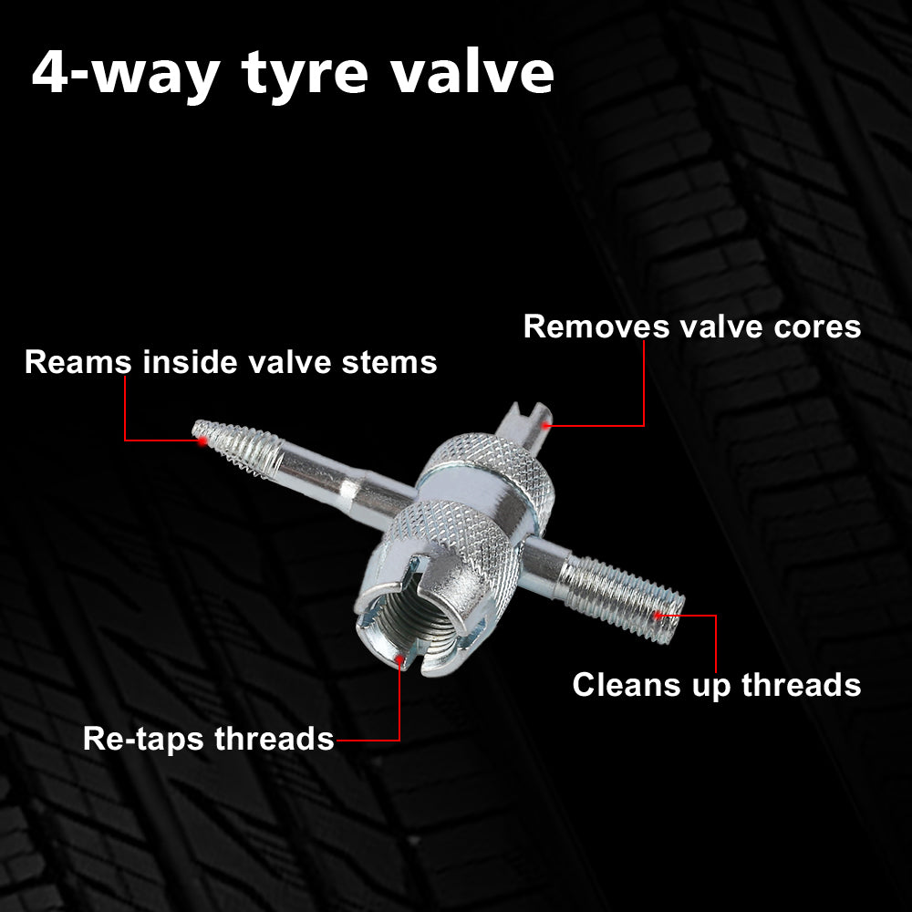 Automatic 4WD Tire Pressure Deflators with Brass Valve Cores - Set of 4