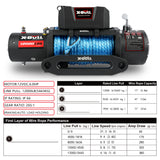 X-BULL 12000LBS 12V Electric Winch with Synthetic Rope and Wireless Remote for 4WD/4X4 Vehicles