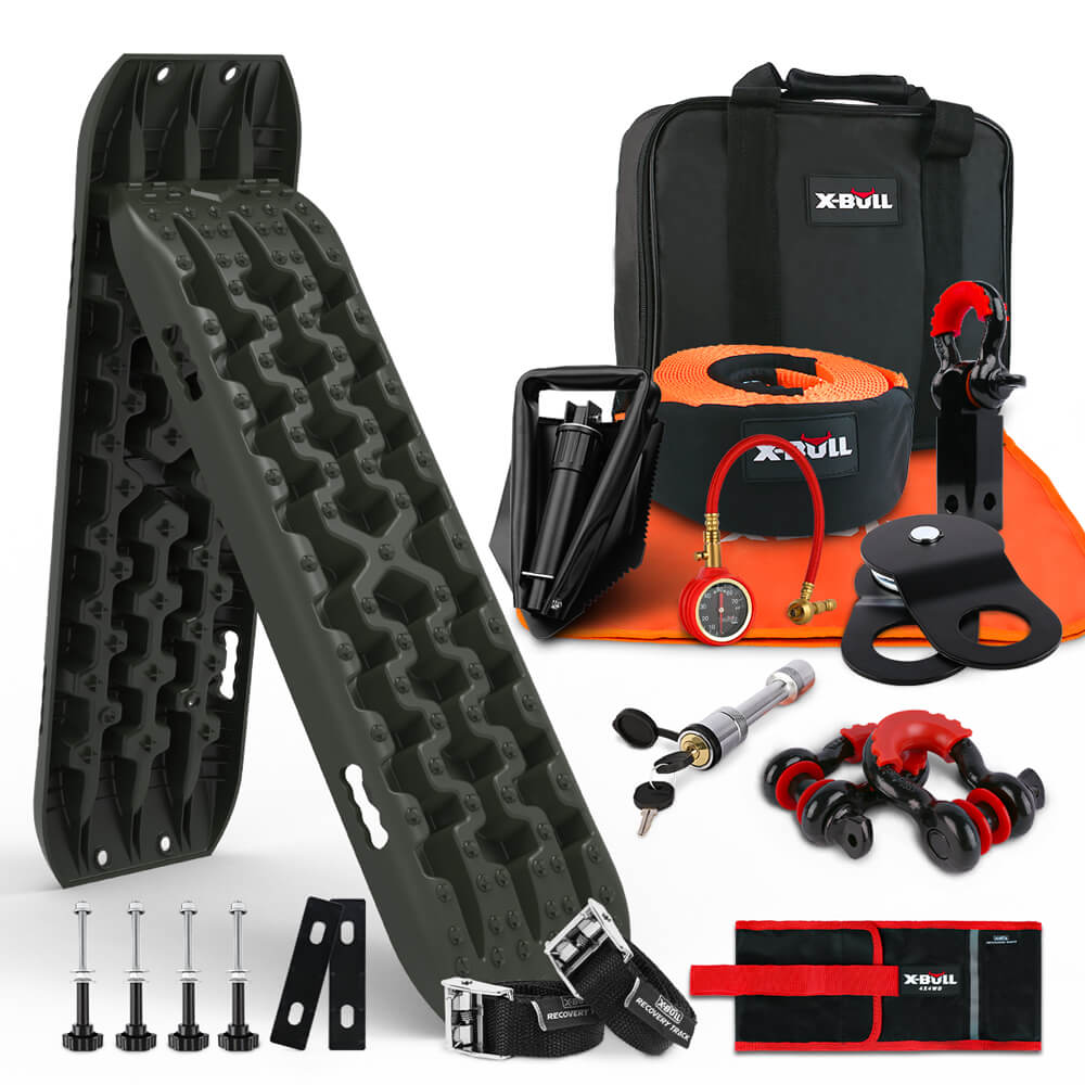 X-BULL Ultimate Off-Road Recovery Kit with Gen 3.0 Recovery Tracks, Mounting Pins, Snatch Strap, and Essential Accessories