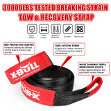 X-BULL 13-Piece 4WD Recovery Kit with Kinetic Rope, Snatch Strap, Soft Shackles, and Winch Accessories