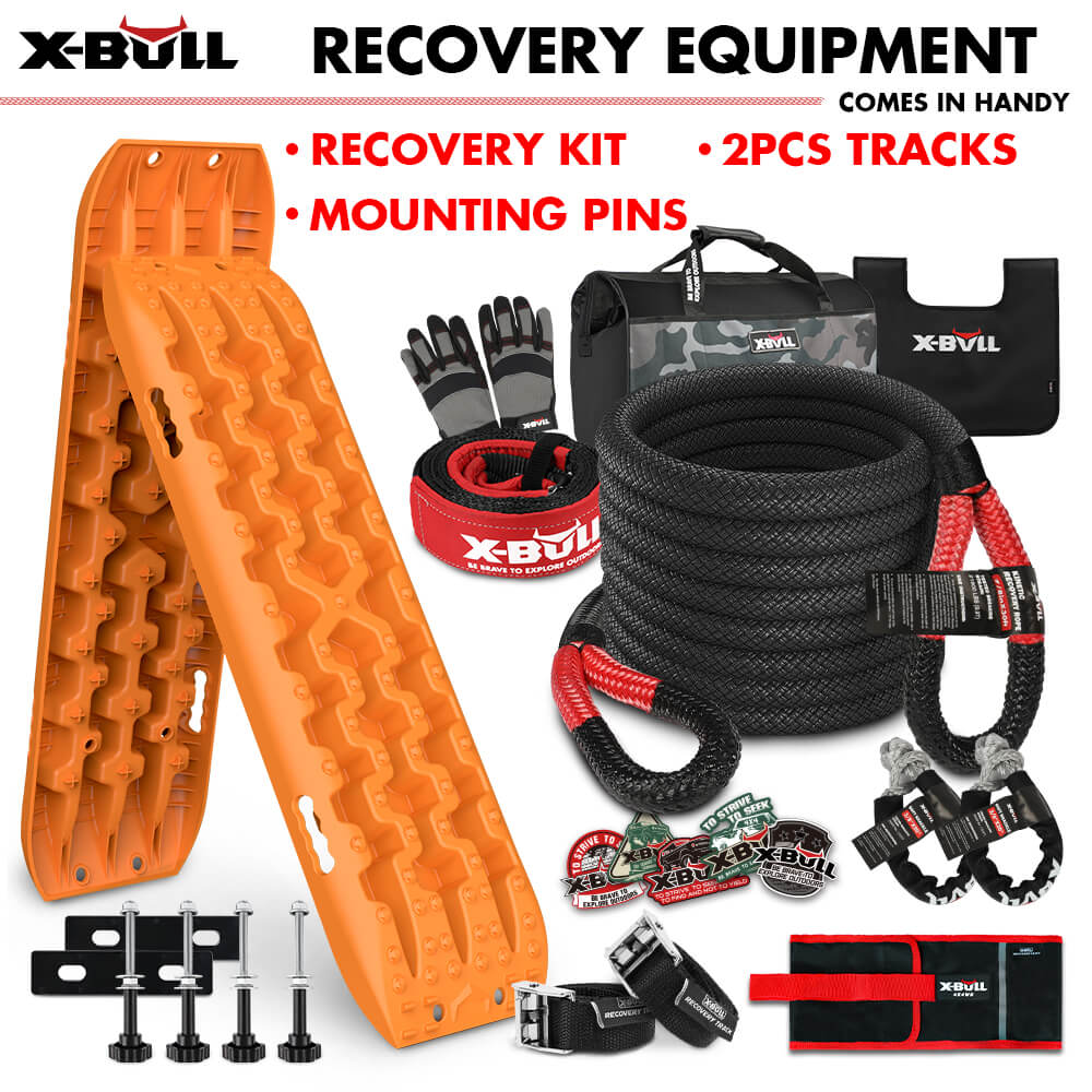 X-BULL Ultimate 4WD Recovery Kit: Kinetic Recovery Rope, Snatch Strap & Gen3.0 Recovery Tracks Set