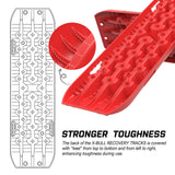 X-BULL 2 Pairs Recovery tracks Sand Mud Snow 4WD / 4x4 ATV Offroad Stronger Gen 3.0 - Red