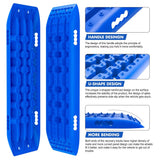 X-BULL Gen 2.0 Recovery Tracks - 2pcs Heavy-Duty Sand/Snow/Mud Traction Boards for 10T 4WD Vehicles - Blue