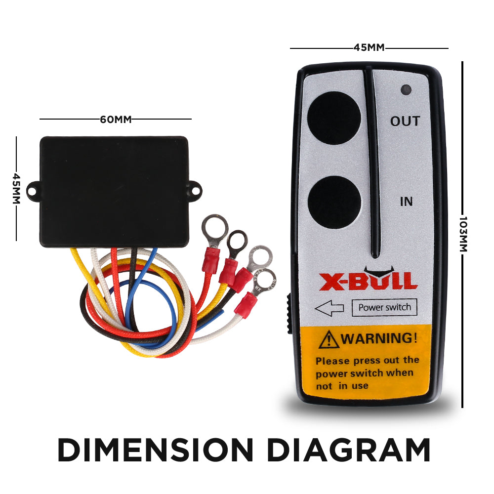 X-BULL Dual Wireless Winch Remote Control System - 150ft Range for 12V Vehicles