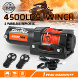 ZESUPER 4500LBS 12V Electric ATV Winch with Synthetic Rope for Boat Trailers