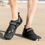 Men Women Water Shoes Barefoot Quick Dry Aqua Sports Shoes - Black Size EU38 = US5