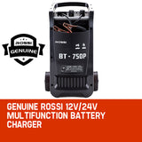 ROSSI 750 Amp Car Battery Charger, 12v/24v Jump Starter, for ATV Boat Truck Tractor, 15A Plug