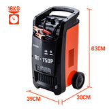 ROSSI 750 Amp Car Battery Charger, 12v/24v Jump Starter, for ATV Boat Truck Tractor, 15A Plug