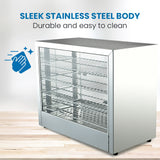 EUROCHEF Commercial Food Warmer Electric 1000W 4-Tier Hot Display Stainless Steel Cabinet