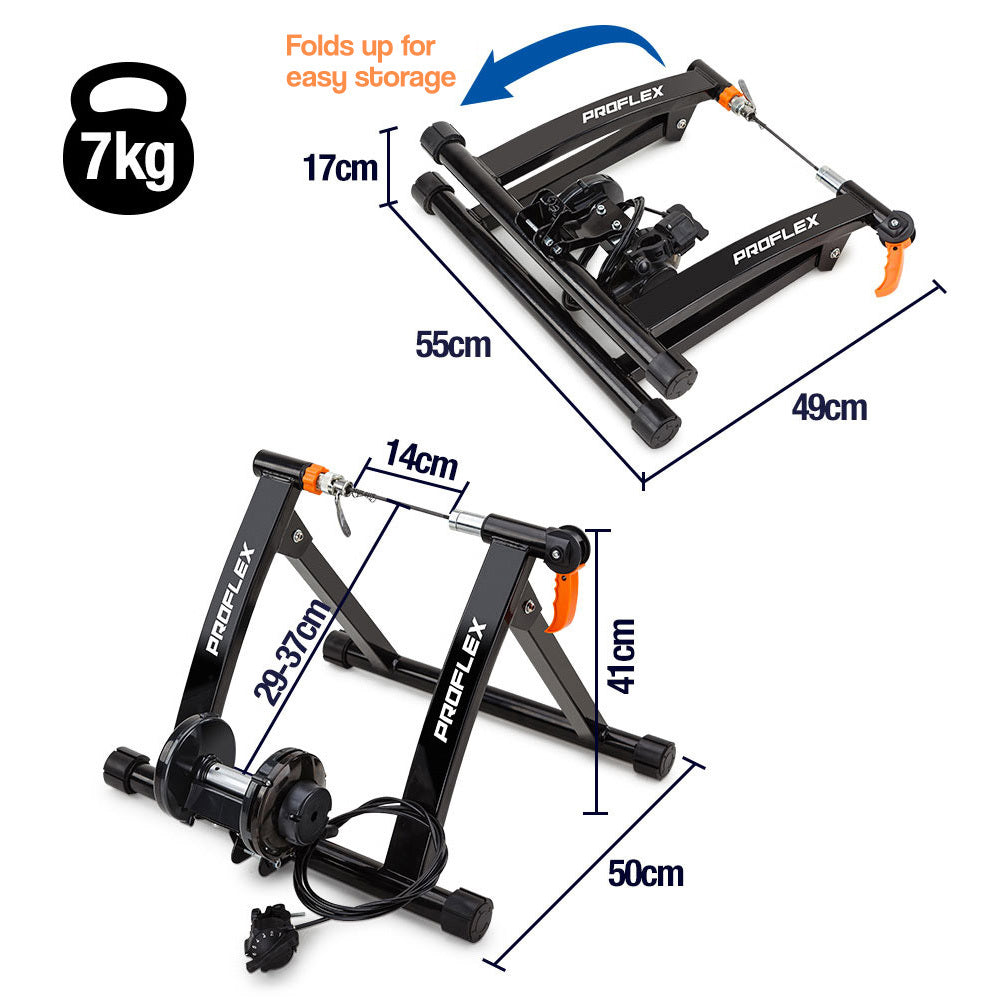 PROFLEX Indoor Bicycle Trainer - Bike Cycling Stationary Magnetic Stand Training