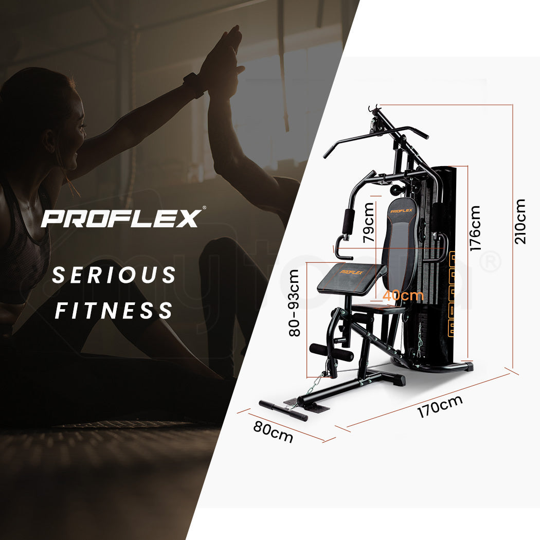 PROFLEX Multi Home Gym Station Bench Press Preacher Cable Machine Back Equipment