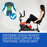 Proflex Magnetic Recumbent Exercise Bike Fitness Cycle Trainer with LCD Display - Close-Up Angle