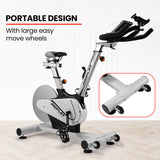 PROFLEX Heavy Duty Stationary Exercise Spin Bike, 13kg Flywheel, Pulse Sensors, LCD Display for Gym Home Fitness - Extra Image