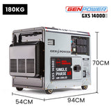 GENPOWER 8.4kW Peak 6kW Rated Commercial Diesel Generator, Electric Key Start, 6 x 15A, Single Phase