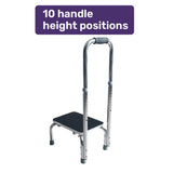 Equipmed Bath and Shower Assistance Step Mobility Aid, 150kg Max Capacity, with Handle Height Adjustment