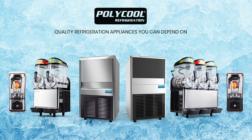 POLYCOOL Commercial Ice Maker Machine, up to 60kg/24hr, Donper Compressor, Undercounter, Freestanding