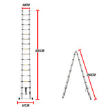 Bullet 5m Telescopic Aluminium Multipurpose Ladder Extension Alloy Step