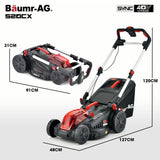 BAUMR-AG 520CX 40V SYNC 17" Cordless Lawn Mower Kit, Fast Charger, 2 x 4Ah Battery, 5 Cutting Heights, Adjustable Ergonomic Handle, Mulching Option