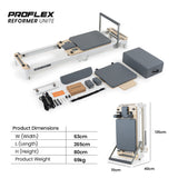 PROFLEX Aluminium Pilates Reformer Machine, Stretch Bed with box and jump board accessories