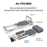 PROFLEX Aluminium Pilates Reformer Machine, Stretch Bed with box and jump board accessories