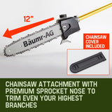 Baumr-AG 65CC Petrol Pole Chainsaw Chain Saw Pruner Pro Arbor Tree Tool Cutter