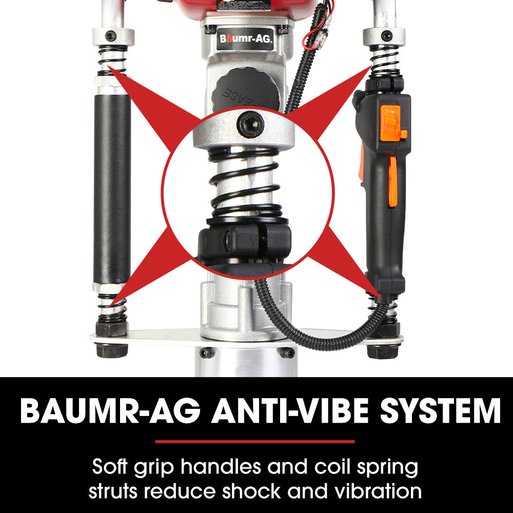 BAUMR-AG 38cc 4-Stroke Petrol Post Driver, with Carry Case & 3 Piling Sleeves