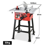 Baumr-AG 2000W 254mm Corded Table Saw with Stand, Extendable, Laser Guide