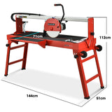 BAUMR-AG 1500W Electric Tile Saw Cutter with 300mm (12") Blade, 920mm Cutting Length, Side Extension Table