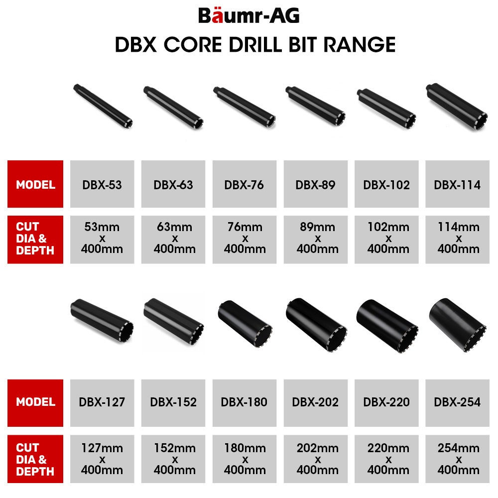 Baumr-AG Diamond Core Drill Bit 89mm Concrete Wet Dry Tile Stone Brick Marble 1-1/4 UNC