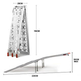 BULLET Pair of 2.3m Aluminium Loading Ramps, 1360kg capacity - Rear View