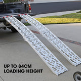 BULLET 2.3m Aluminium Loading Ramps, 680kg Rated, for Trailer ATV Quad Bike Buggy, 2 Pieces - Top-Down View