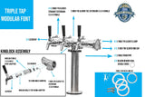 Beer Font Tower - Triple Tap Modular Beer Font with Tap