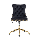 Velvet Home Office Chair- Black