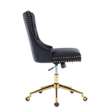 Velvet Home Office Chair- Black