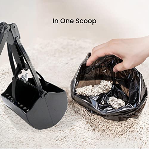 Ergonomic Long-Handled Pet Waste Scooper in Black