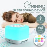 GOMINIMO Portable White Noise Machine with Night Light and 40 Relaxing Sounds for Sleep (White)