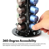 Sleek Chrome Nespresso Pod Carousel (Holds 42 Pods) (Black)